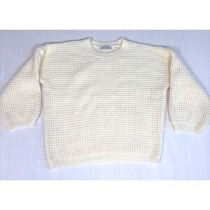 Baltic Born Womens Large Knit Sweater Cream Cottagecore Chic Romantic Oversized